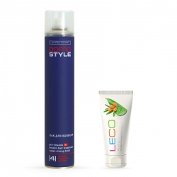 Набір Лак для волосся DOMO Style (4) - надсильна фіксація + Крем для рук LECO 