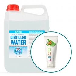 Набір Вода дистильована XADO + Крем для рук LECO 