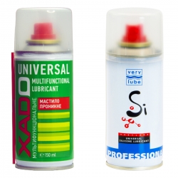 Набір Мультифункуіональне мастило-спрей проникне XADO 150 мл + Універсальне силіконове мастило проникаюче, густе VERYLUBE 150 мл  (XA 31014_2)