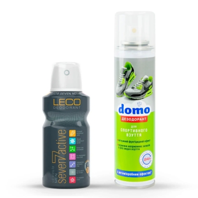 Набор Дезодорант обуви Domo Professional и Мужской дезодорант LECO Seven Active