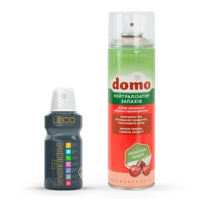 Набір Нейтралізатор запахів Вишня Domo та та Чоловічий дезодорант LECO Seven Active
